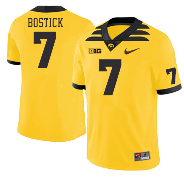Men #7 Jacob Bostick Iowa Hawkeyes College Football Jerseys Stitched-Gold